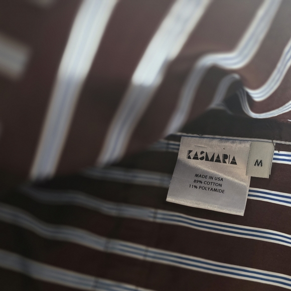 Striped Brown and White Hooded Jacket - Picture 3 of 5